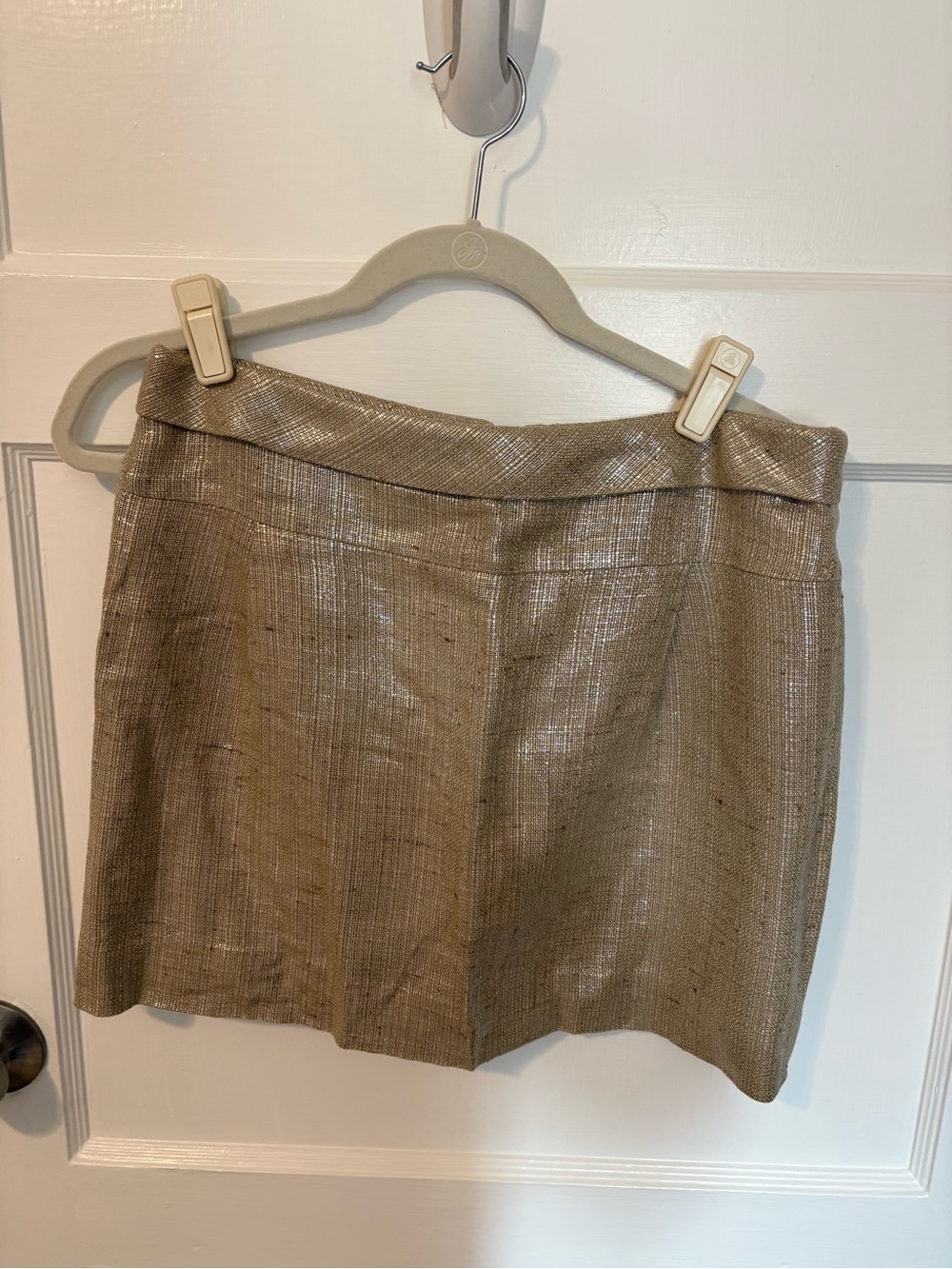 J.Crew Collection - Tan & Gold Tweed Miniskirt